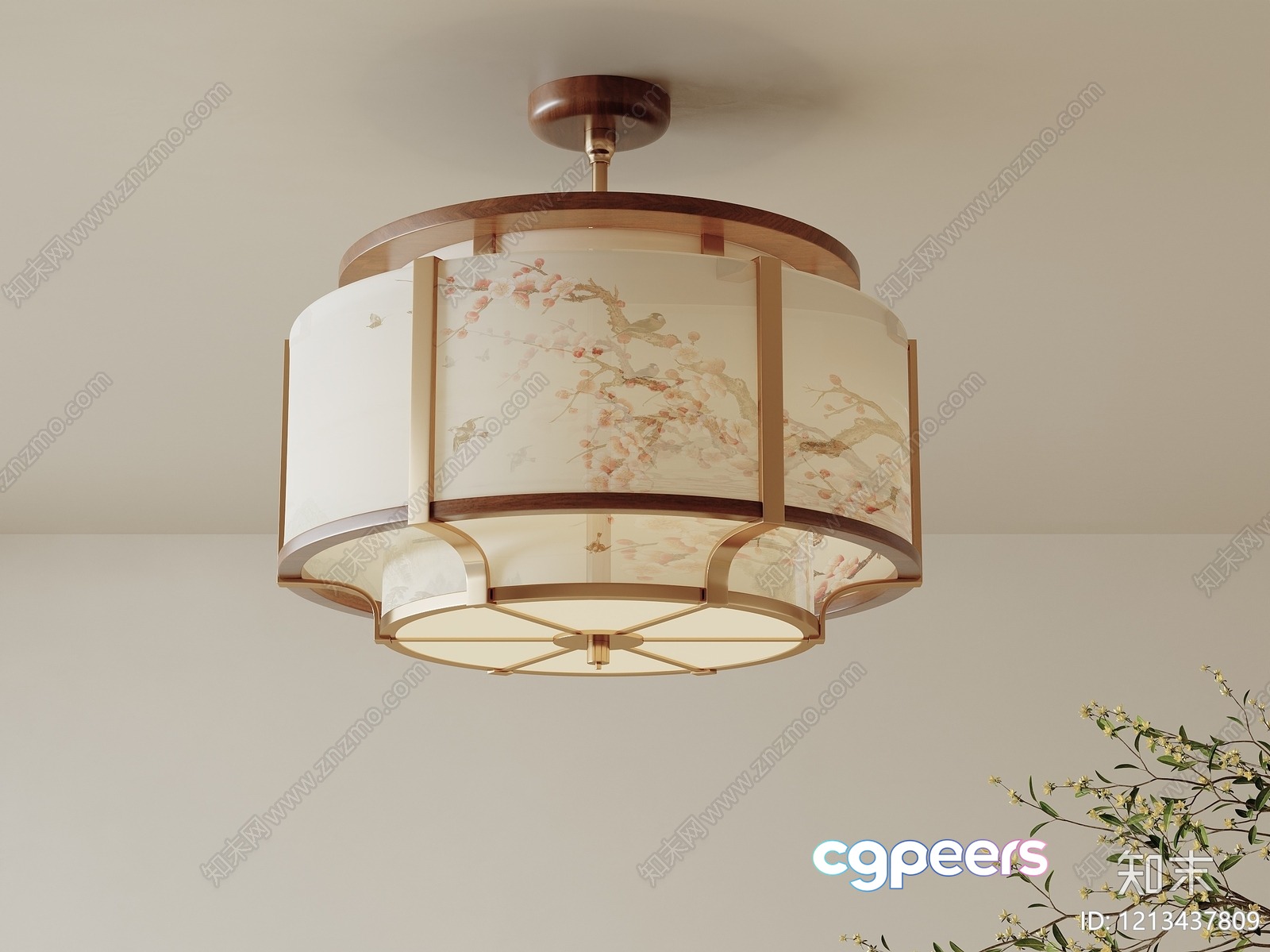 Gold Light Fixture 3D Model - 23385 - VRAY Render