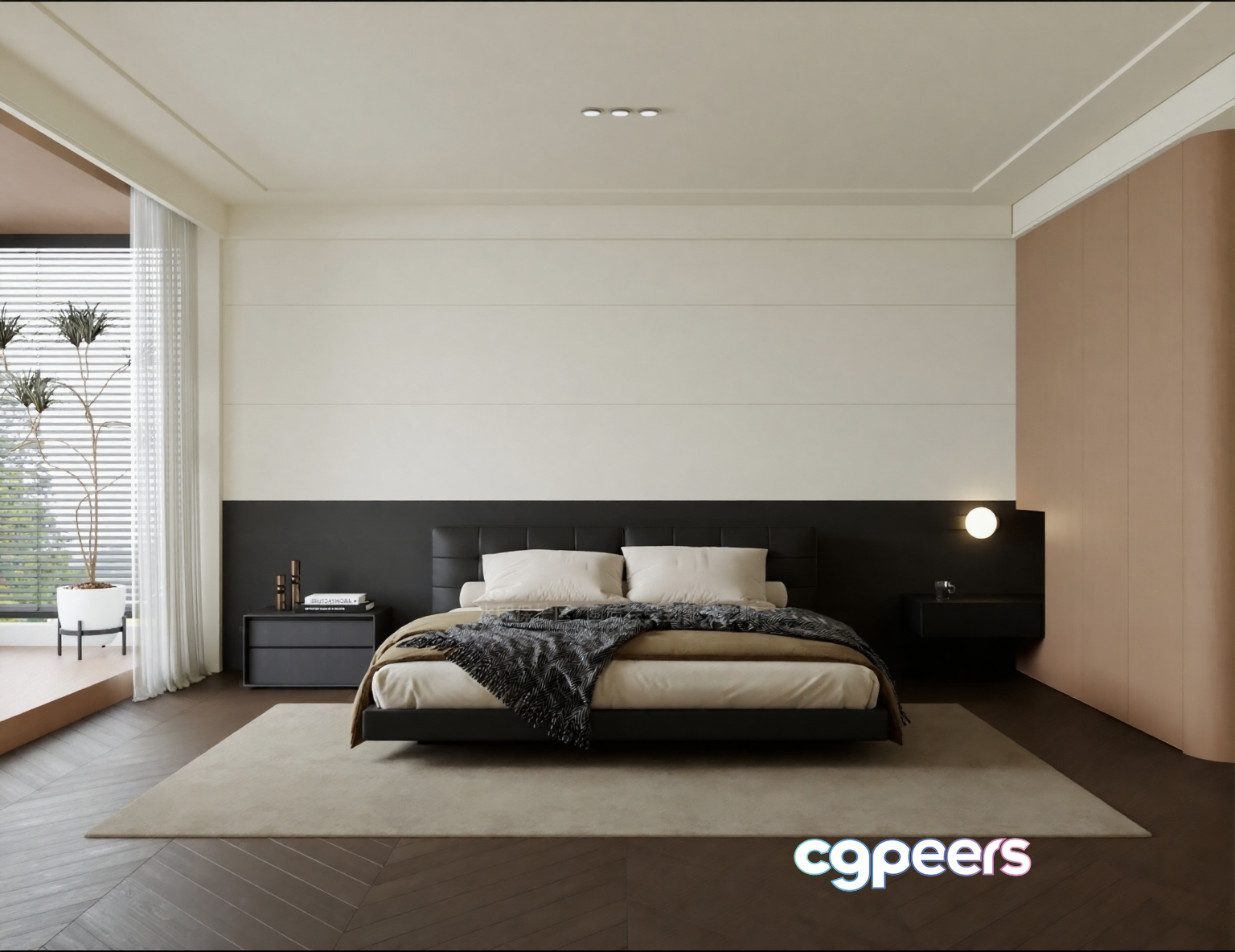 Modern Minimalist Bedroom 3D Model - 5217 - VRAY Render Modern Minimalist Bedroom 3D Model - 5217 - VRAY Render