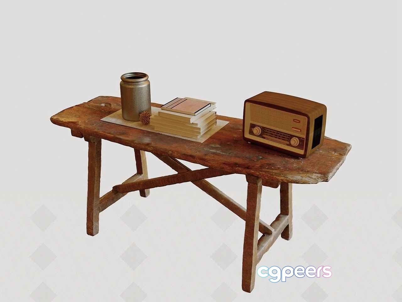 Rustic Wooden Bench 3D Model - 10998 - CORONA Render