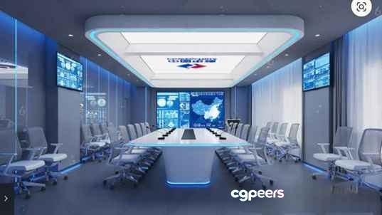 Conference Room With Large Table 3D Model - 7670 - CORONA Render Conference Room With Large Table 3D Model - 7670 - CORONA Render