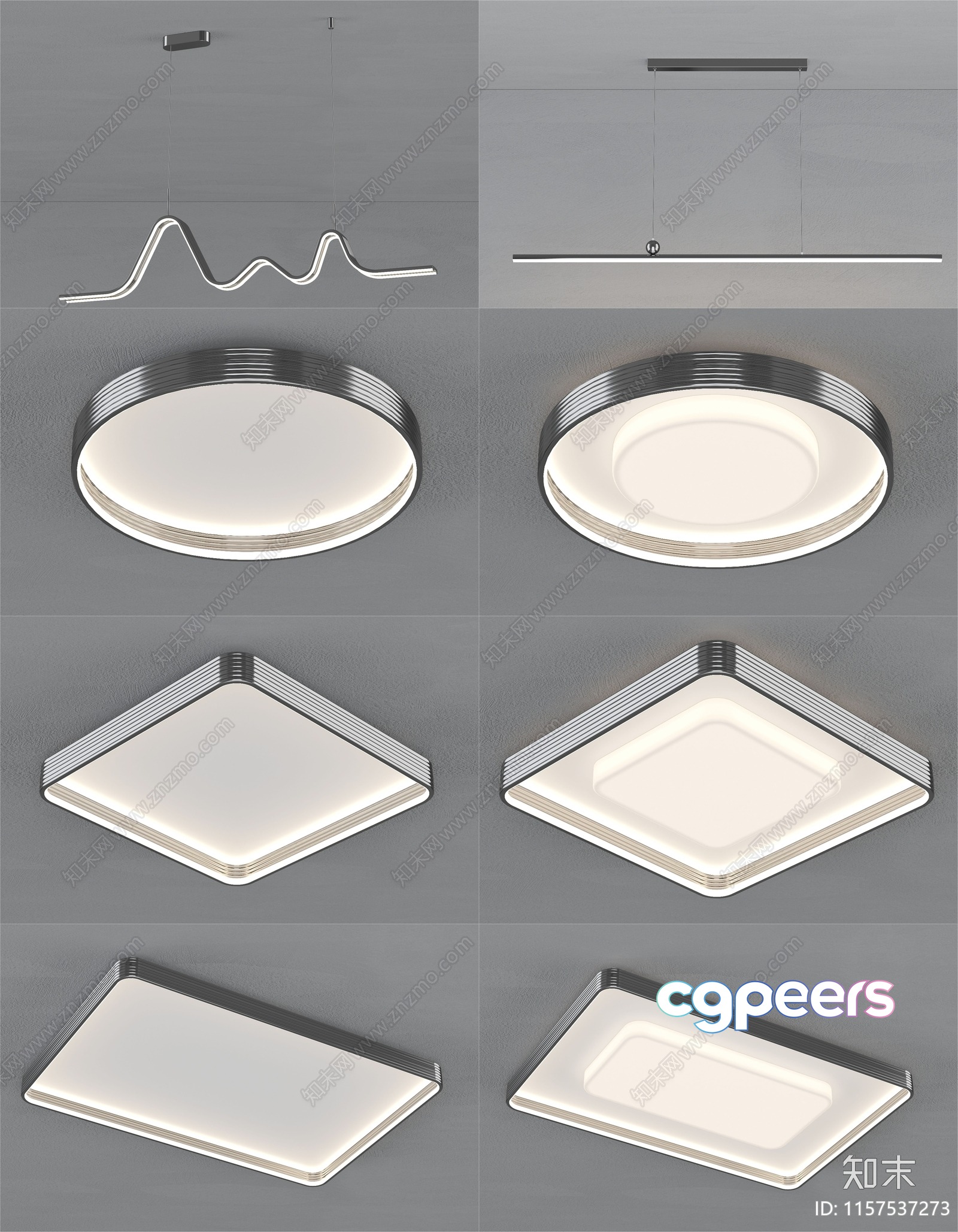 Modern Light Fixtures 3D Model - 9036 - VRAY Render