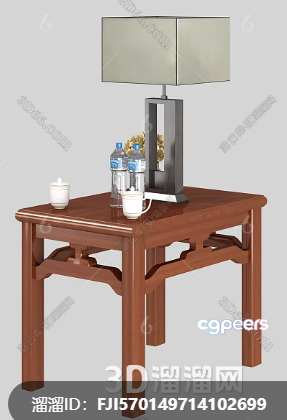 Wooden End Table 3D Model - 14660 - VRAY Render