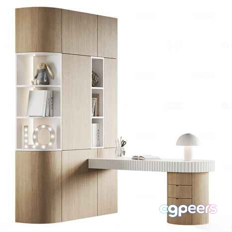 Modern Wooden Desk 3D Model - 9603 - CORONA Render