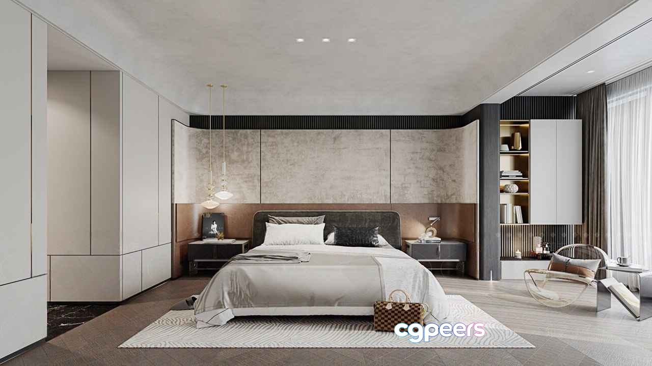 Modern Bedroom Decor 3D Model - 771 - CORONA Render Modern Bedroom Decor 3D Model - 771 - CORONA Render