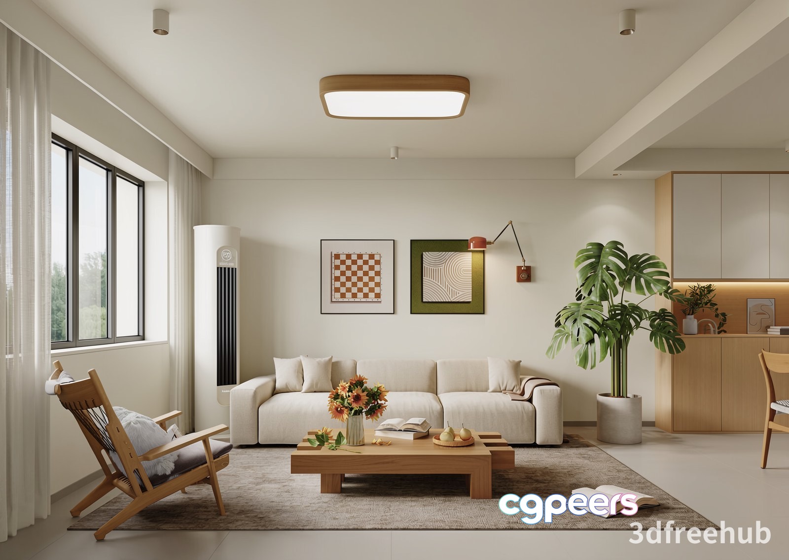 Modern Living Room 3D Model - 23344 - VRAY Render