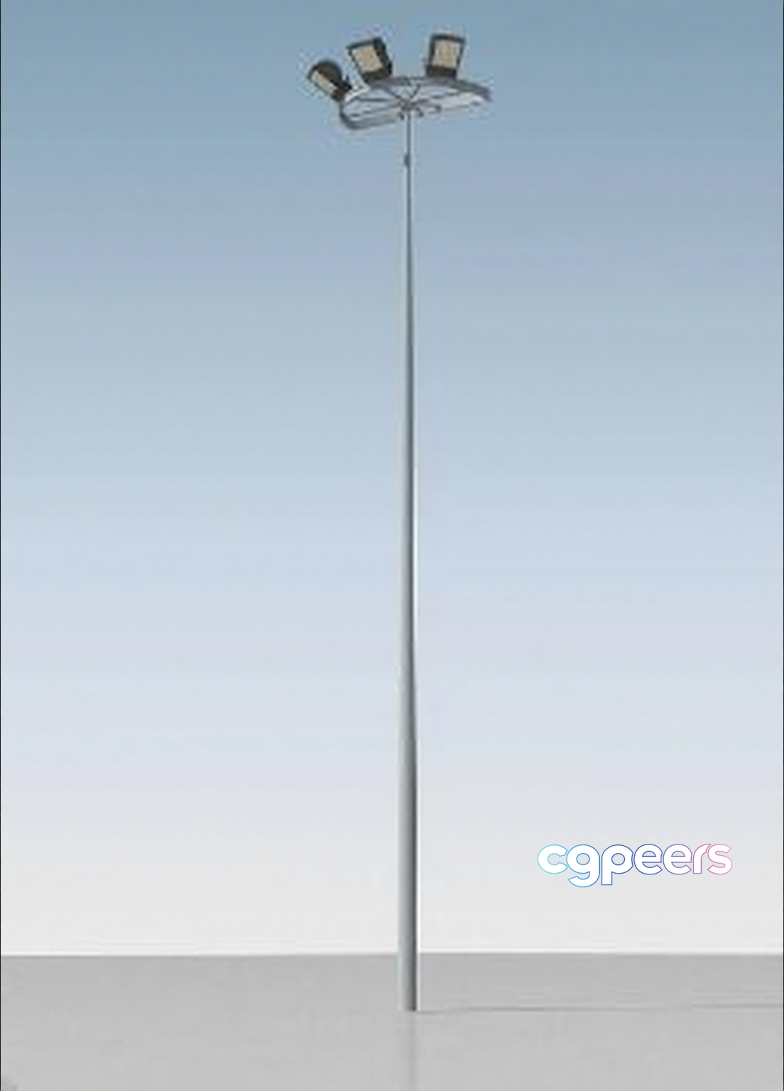 Tall Metal Light Pole 3D Model - 3320 - VRAY Render Tall Metal Light Pole 3D Model - 3320 - VRAY Render