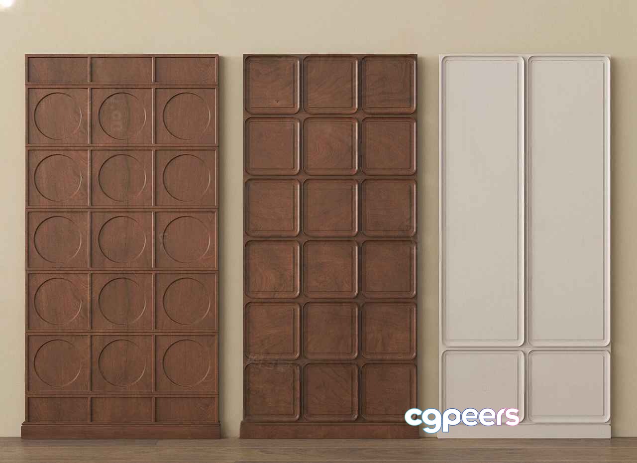 Brown Wooden Cabinets 3D Model - 6034 - VRAY Render Brown Wooden Cabinets 3D Model - 6034 - VRAY Render