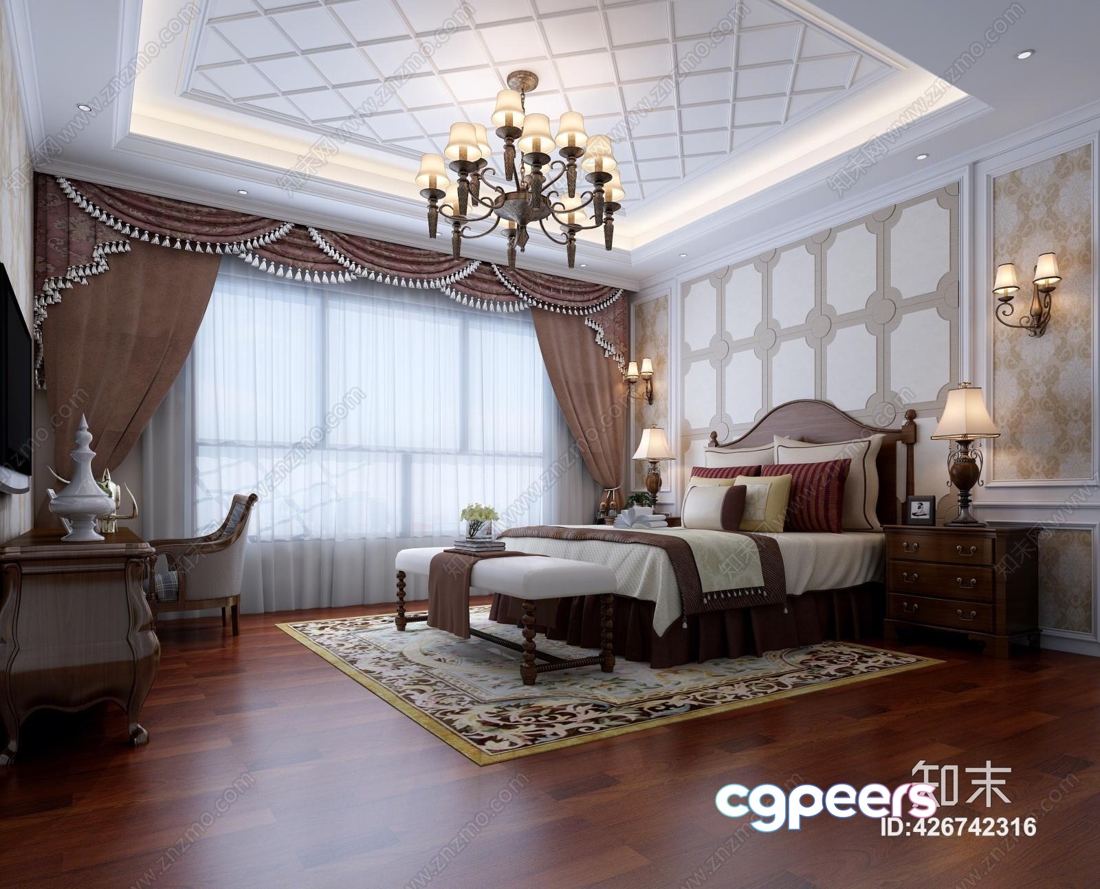 Cozy Bedroom 3D Model - 18448 - VRAY Render