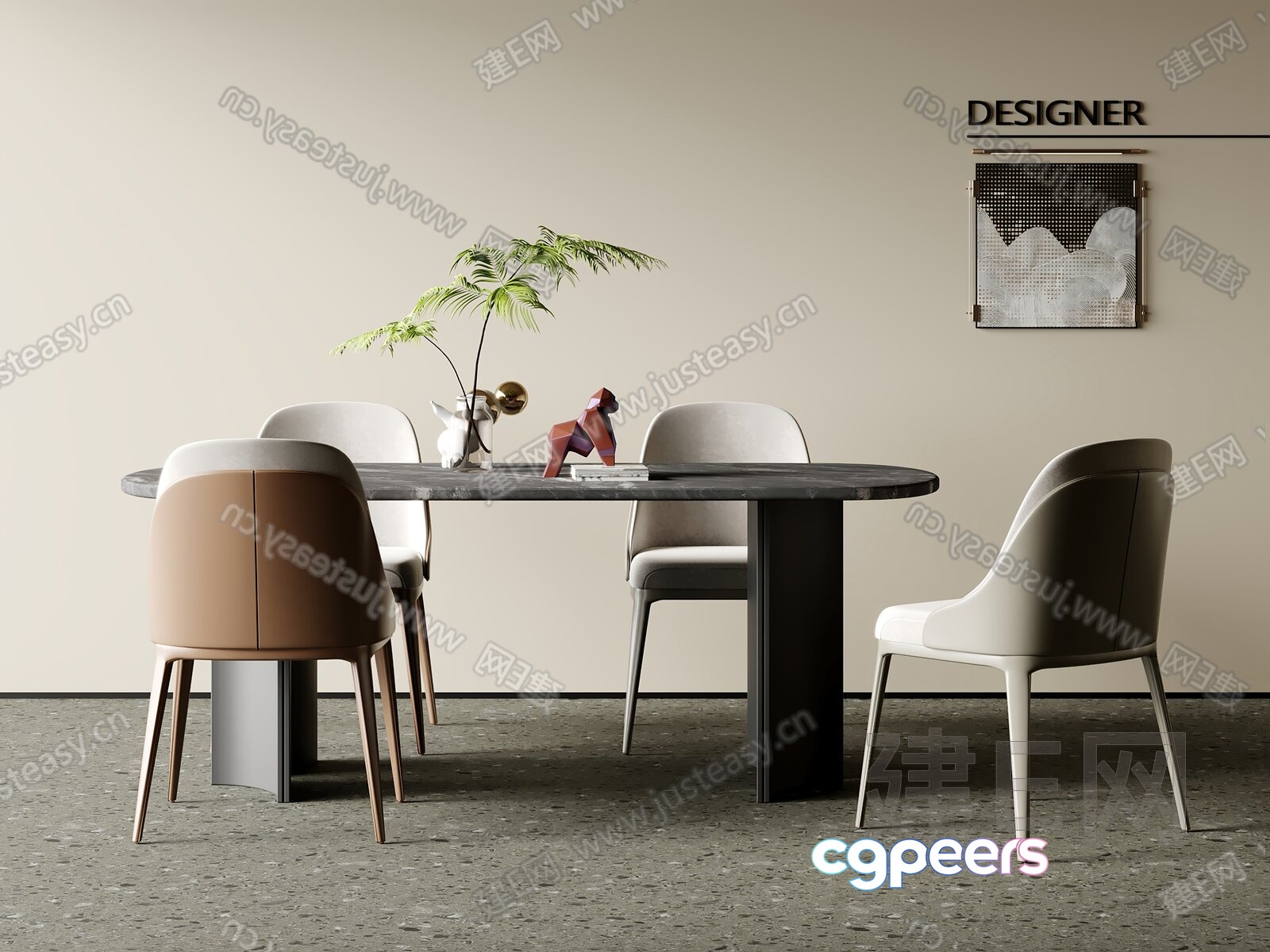 Modern Dining Room 3D Model - 2711 - VRAY Render Modern Dining Room 3D Model - 2711 - VRAY Render