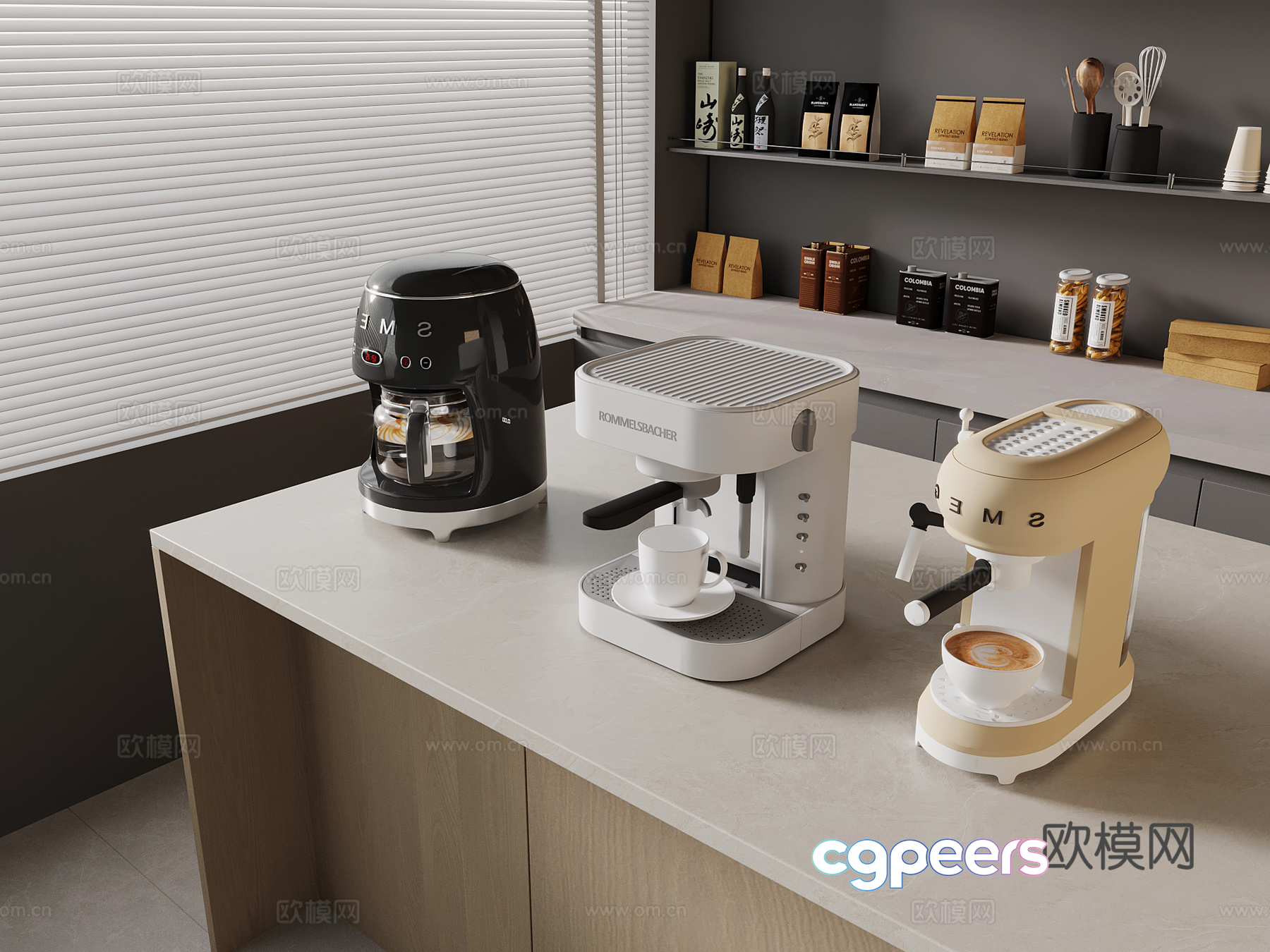 Modern Kitchen Appliances 3D Model - 9195 - VRAY Render