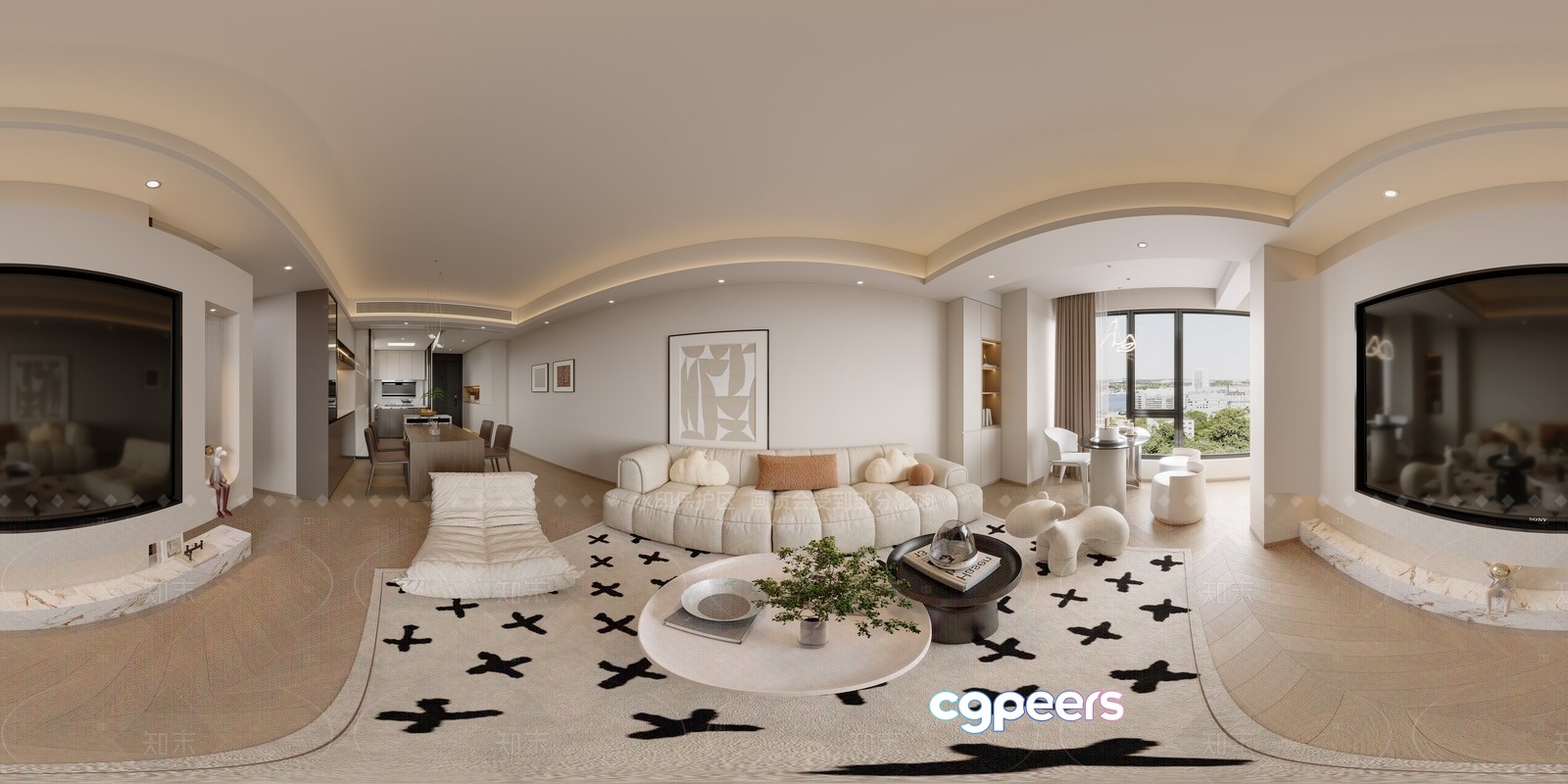 Modern Living Room 3D Model - 14121 - VRAY Render