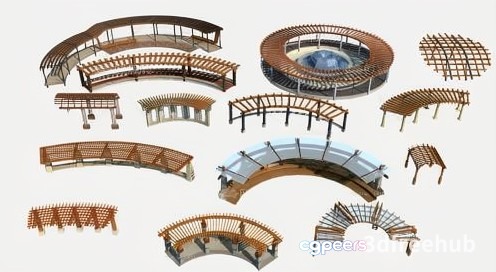 A Collection Of Wooden Bridges 3D Model - 18640 - VRAY Render