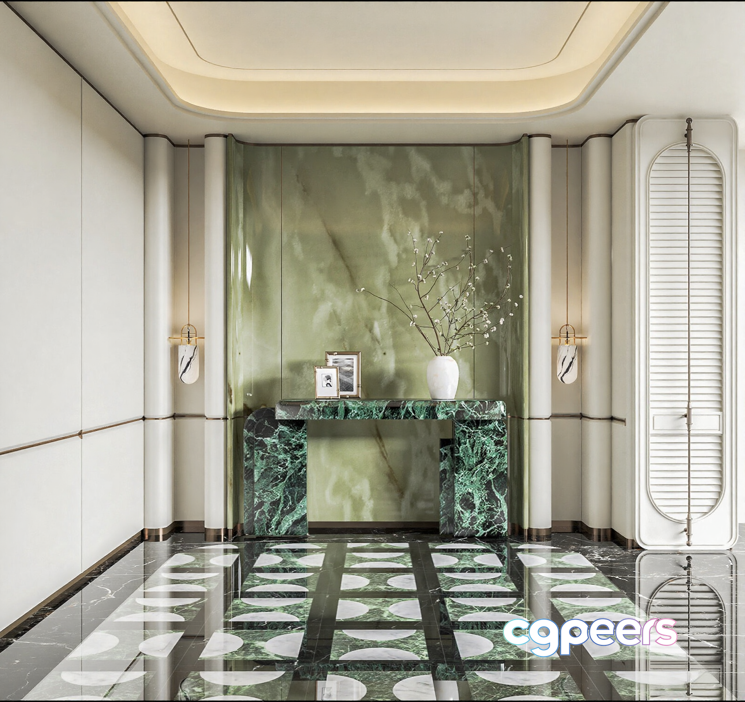 Modern Art Deco Room 3D Model - 17090 - VRAY Render