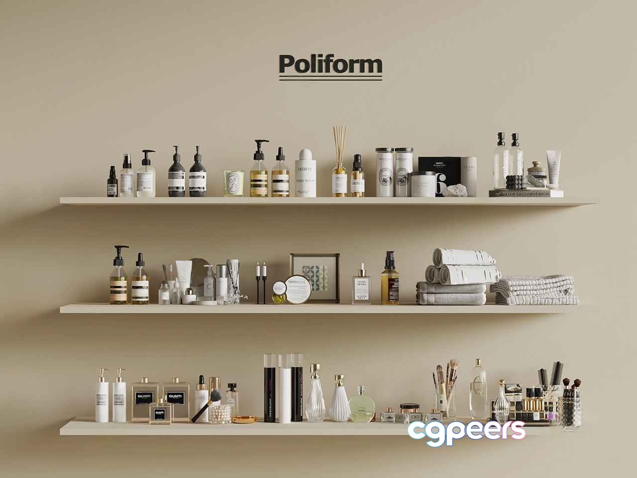 White Shelves 3D Model - 20791 - VRAY Render