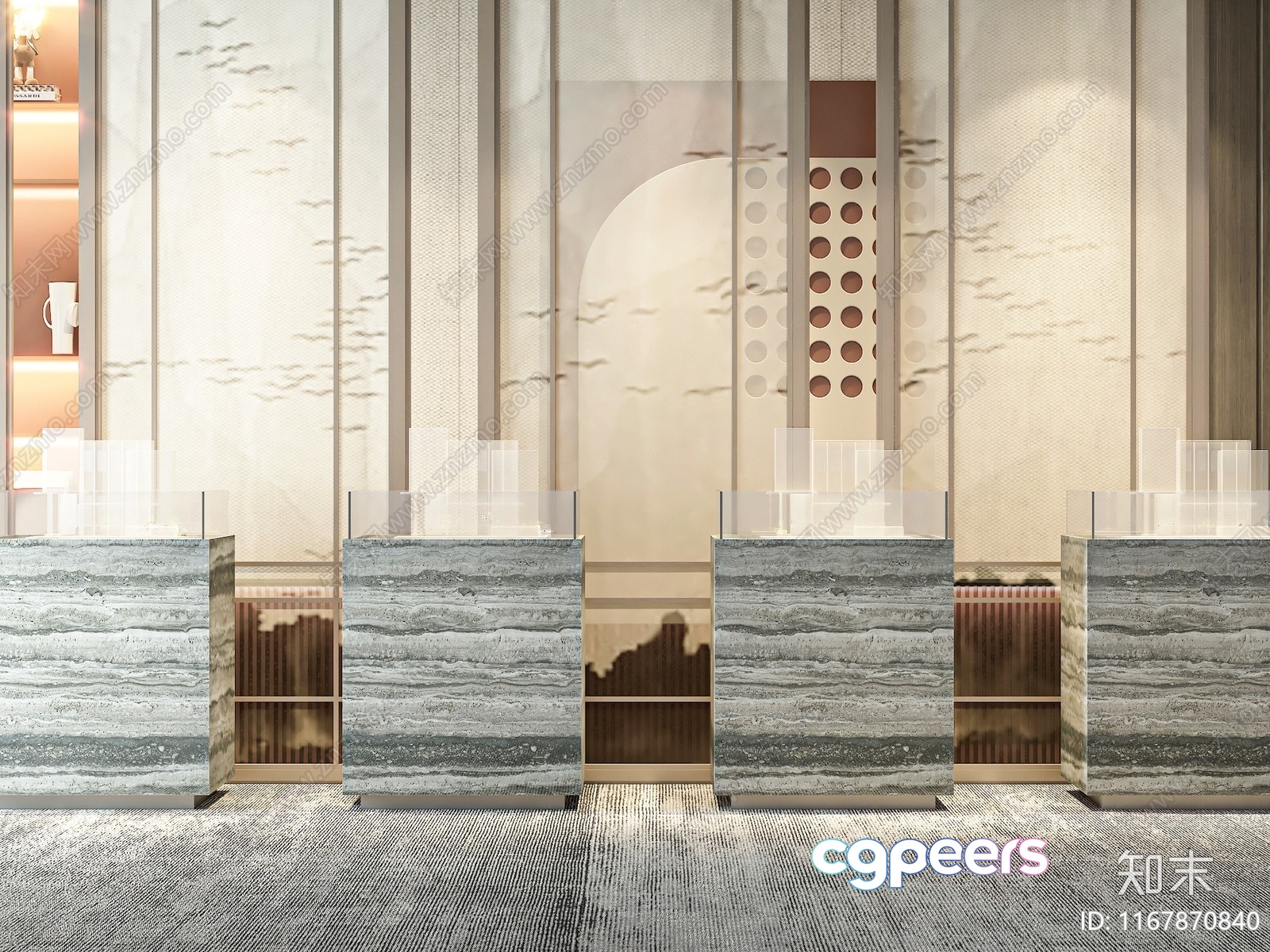 Modern Beige And Brown Decor 3D Model - 12742 - VRAY Render Modern Beige And Brown Decor 3D Model - 12742 - VRAY Render