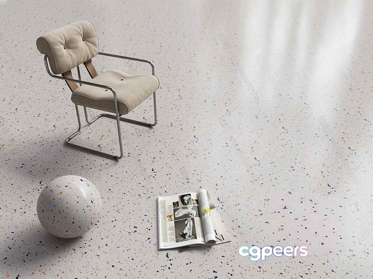 Modern Beige Chair 3D Model - 10530 - VRAY Render
