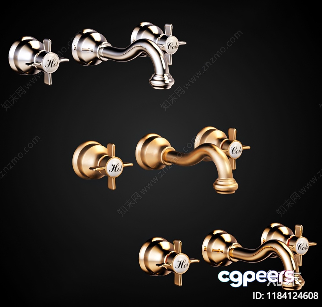 Gold Faucet 3D Model - 14451 - VRAY Render