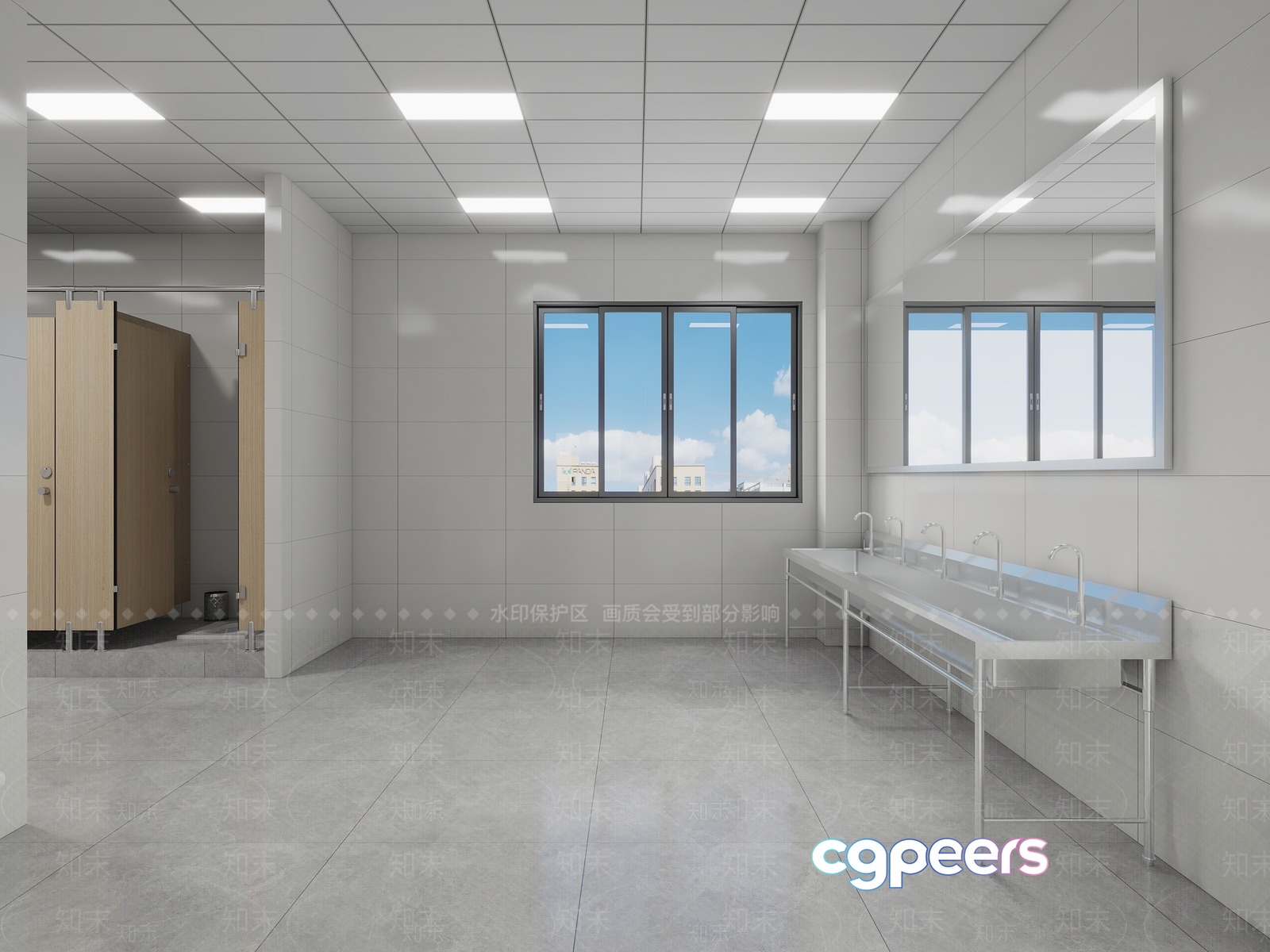 A Clean And Empty Bathroom 3D Model - 21881 - VRAY Render