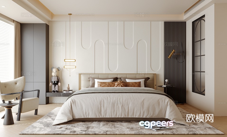 Modern Bedroom Design 3D Model - 9949 - CORONA Render Modern Bedroom Design 3D Model - 9949 - CORONA Render