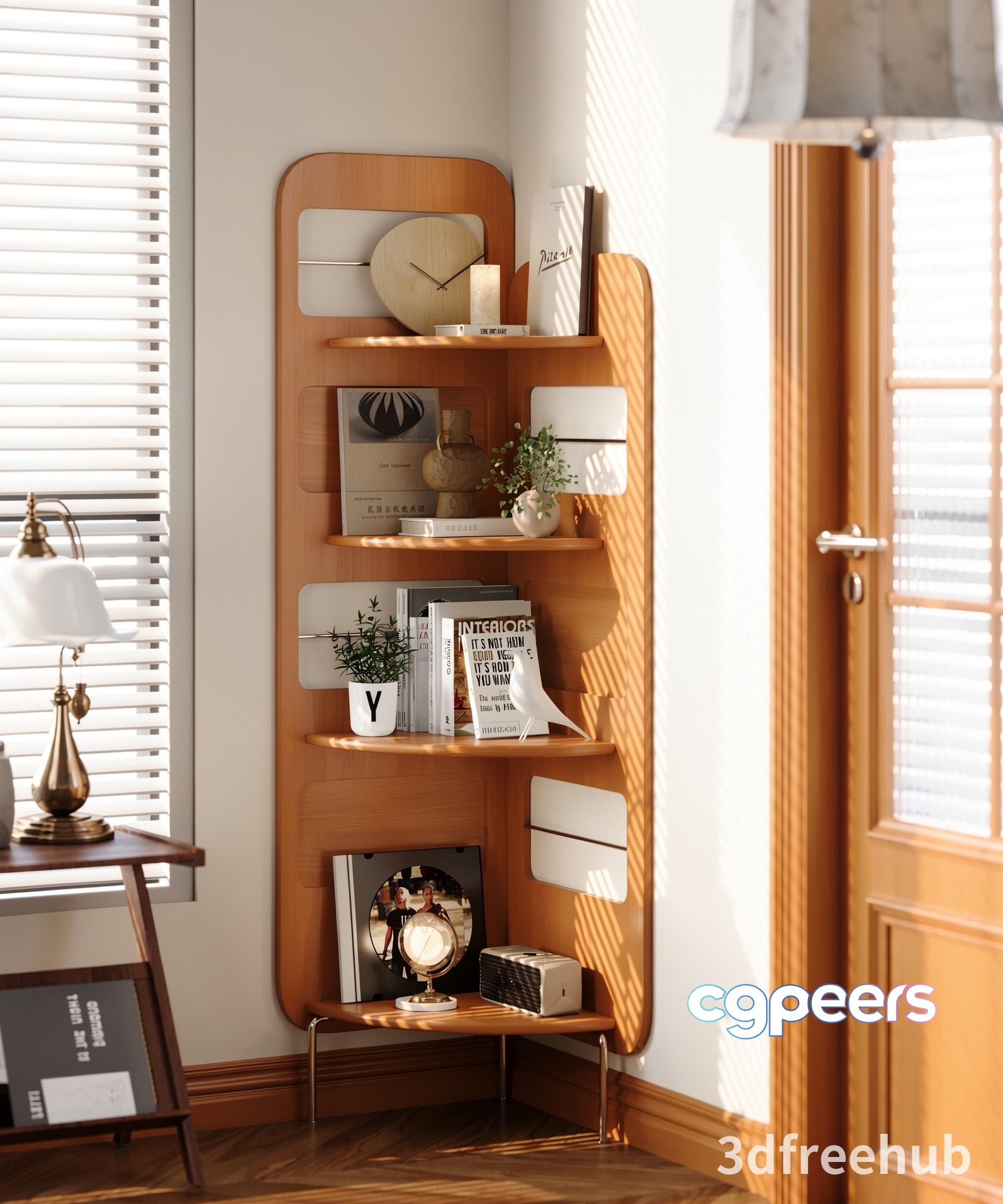 Modern Wooden Shelf 3D Model - 23477 - VRAY Render Modern Wooden Shelf 3D Model - 23477 - VRAY Render