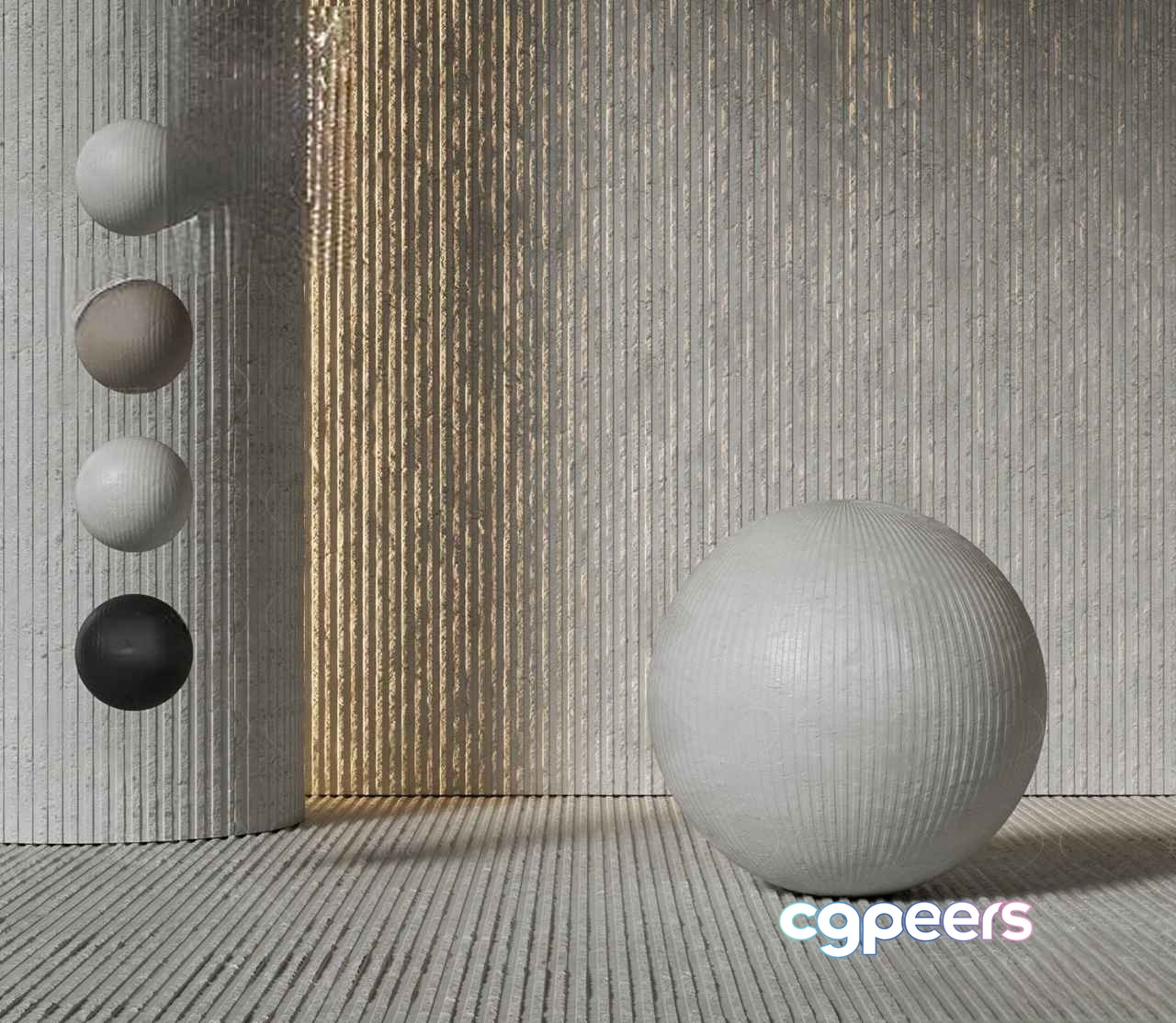 Gray Textured Spheres 3D Model - 3706 - VRAY Render