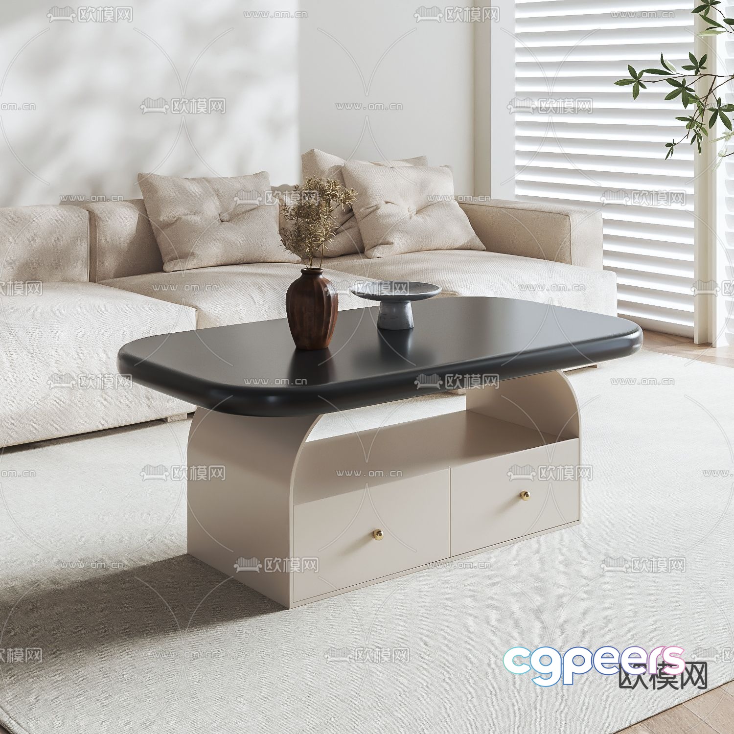 Modern Living Room 3D Model - 2202 - VRAY Render