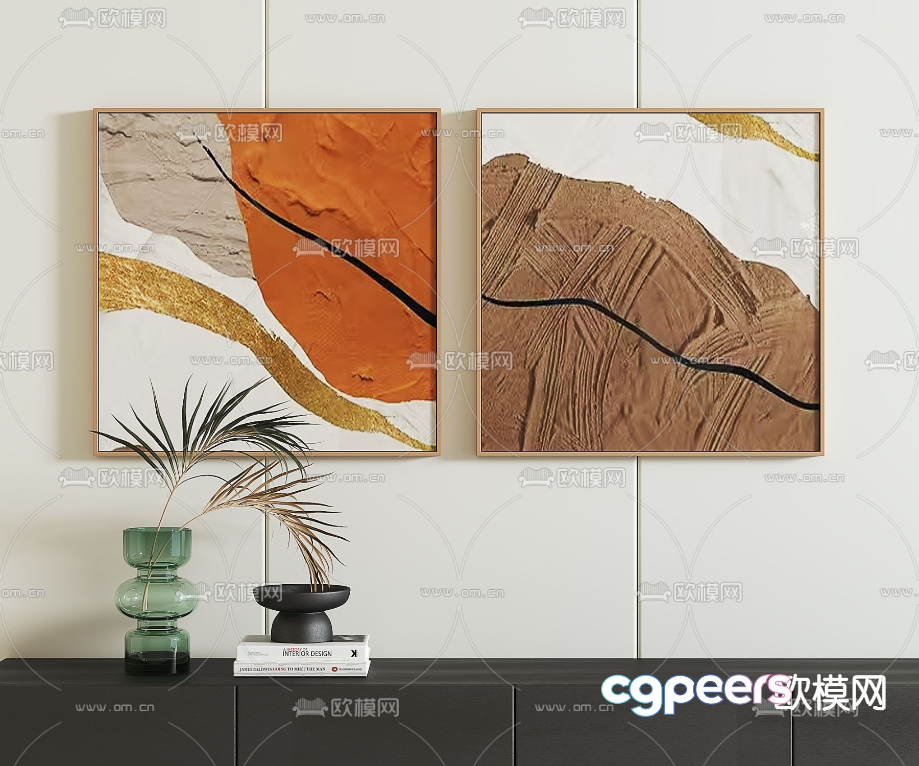 Modern Abstract Art 3D Model - 19124 - VRAY Render