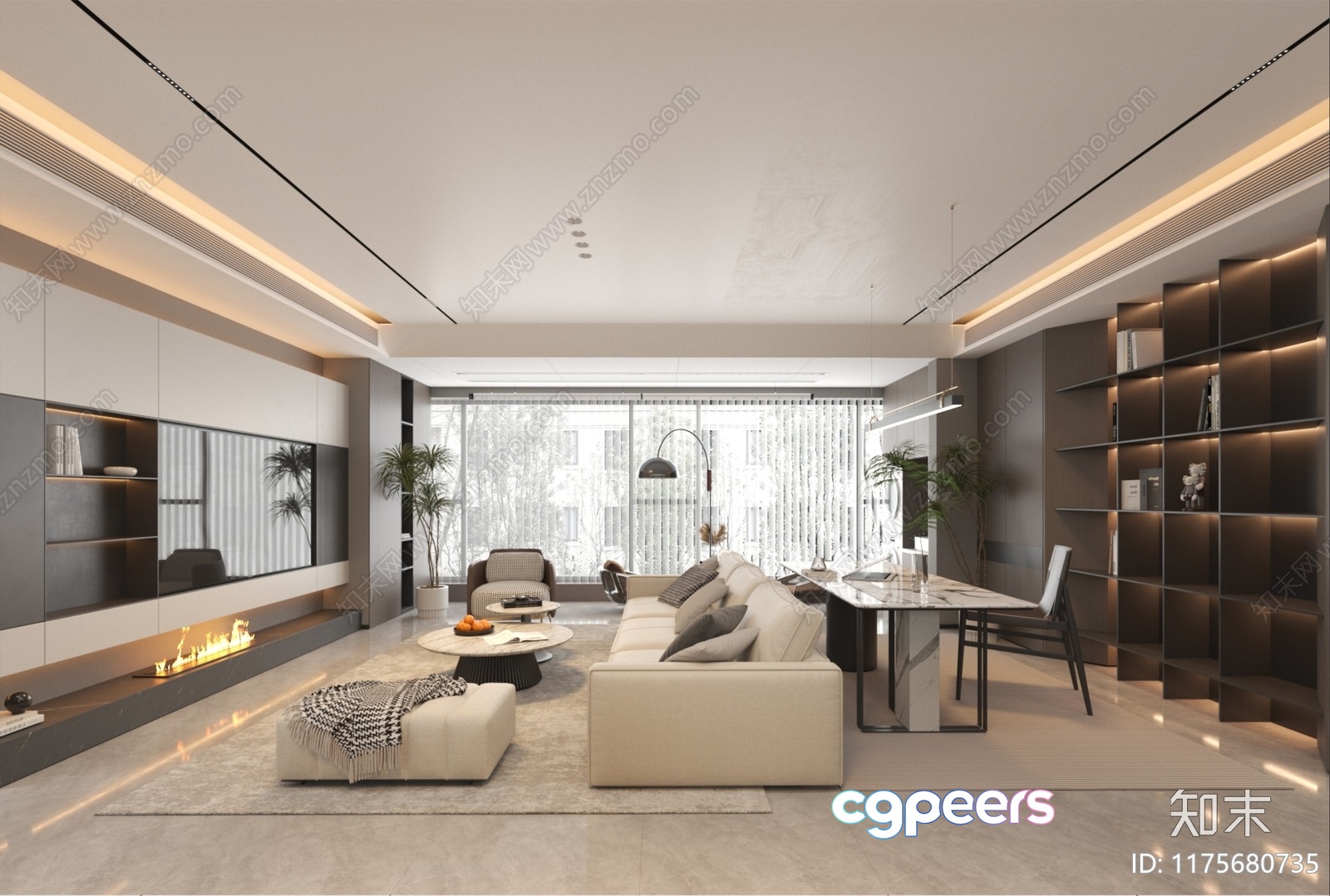 Modern Living Room 3D Model - 12384 - VRAY Render Modern Living Room 3D Model - 12384 - VRAY Render