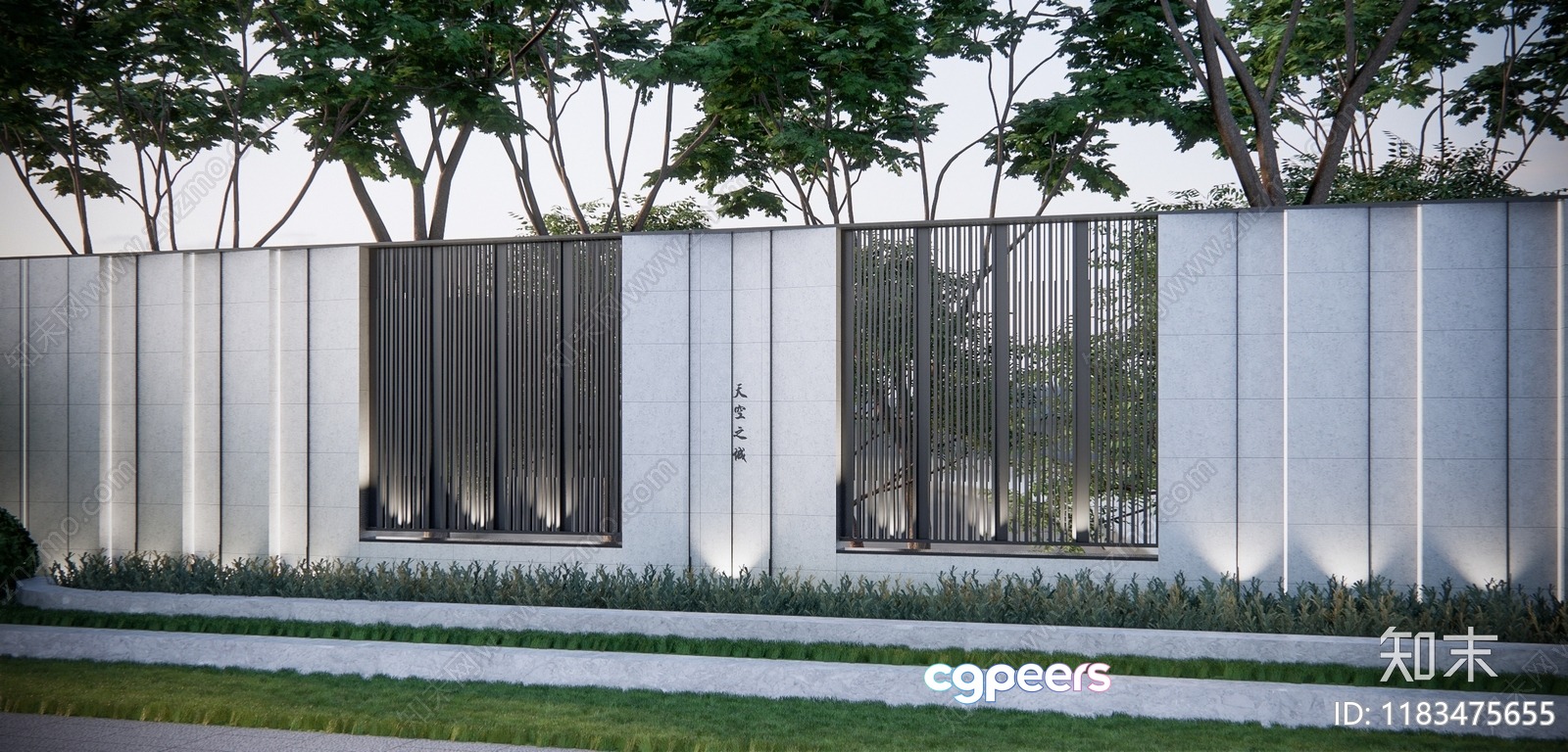 Modern White Fence 3D Model - 13553 - VRAY Render