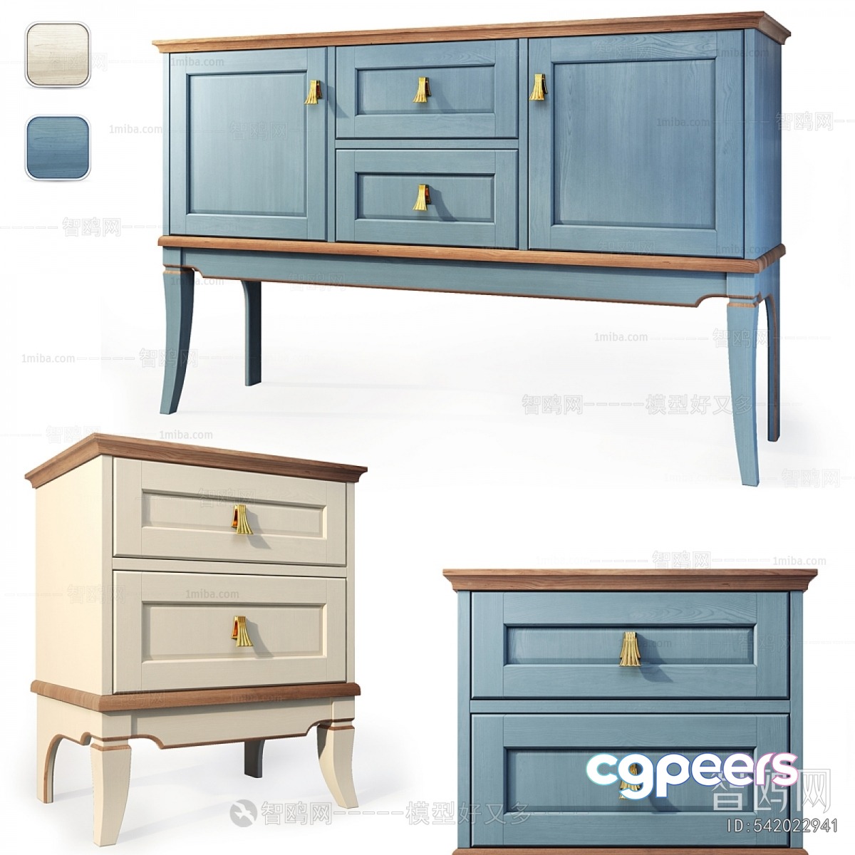 Wooden Dresser 3D Model - 10351 - VRAY Render