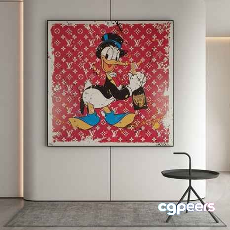 A Large Painting Of Donald Duck 3D Model - 6879 - VRAY Render A Large Painting Of Donald Duck 3D Model - 6879 - VRAY Render