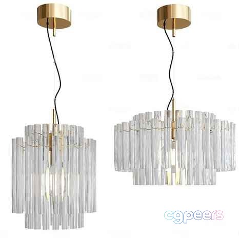 Gold Light Fixture 3D Model - 20390 - VRAY Render