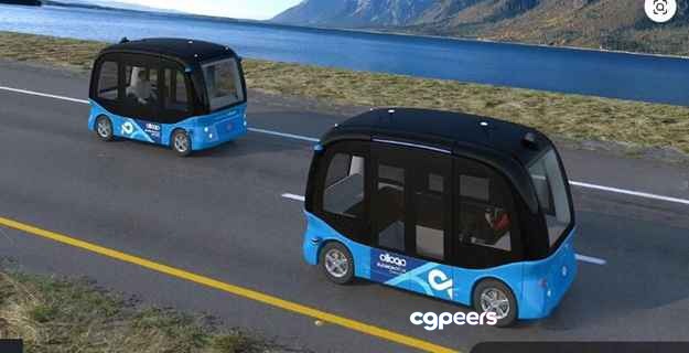Blue Autonomous Vehicles 3D Model - 11353 - VRAY Render Blue Autonomous Vehicles 3D Model - 11353 - VRAY Render