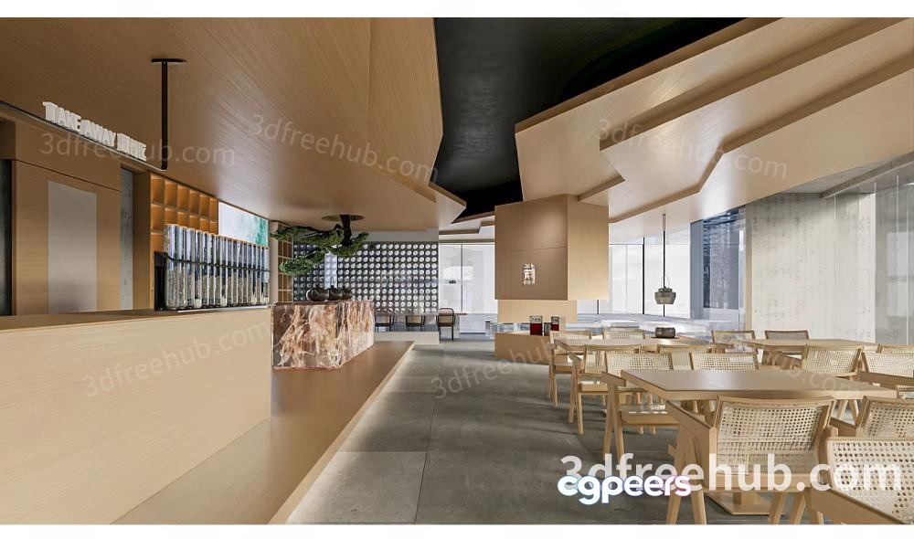 Modern Restaurant Interior 3D Model - 10471 - CORONA Render Modern Restaurant Interior 3D Model - 10471 - CORONA Render