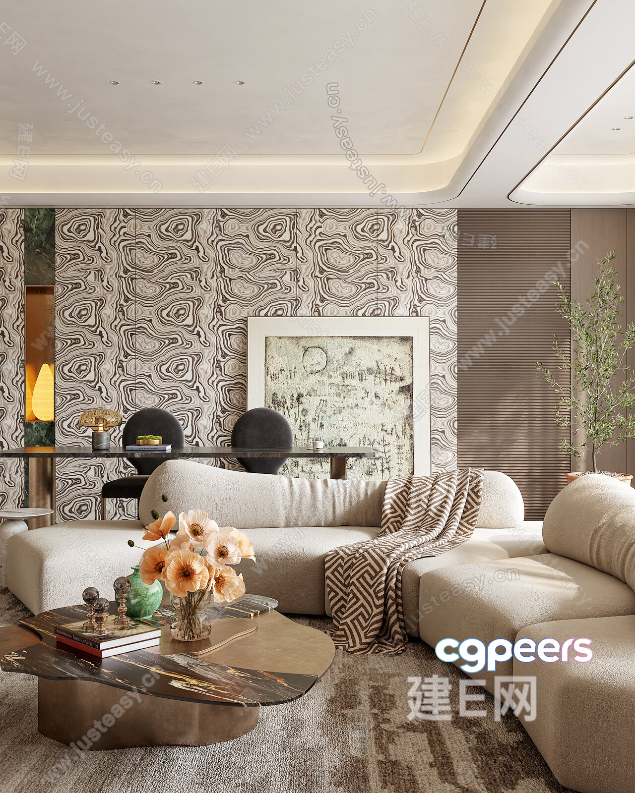 A Modern Living Room 3D Model - 19745 - VRAY Render