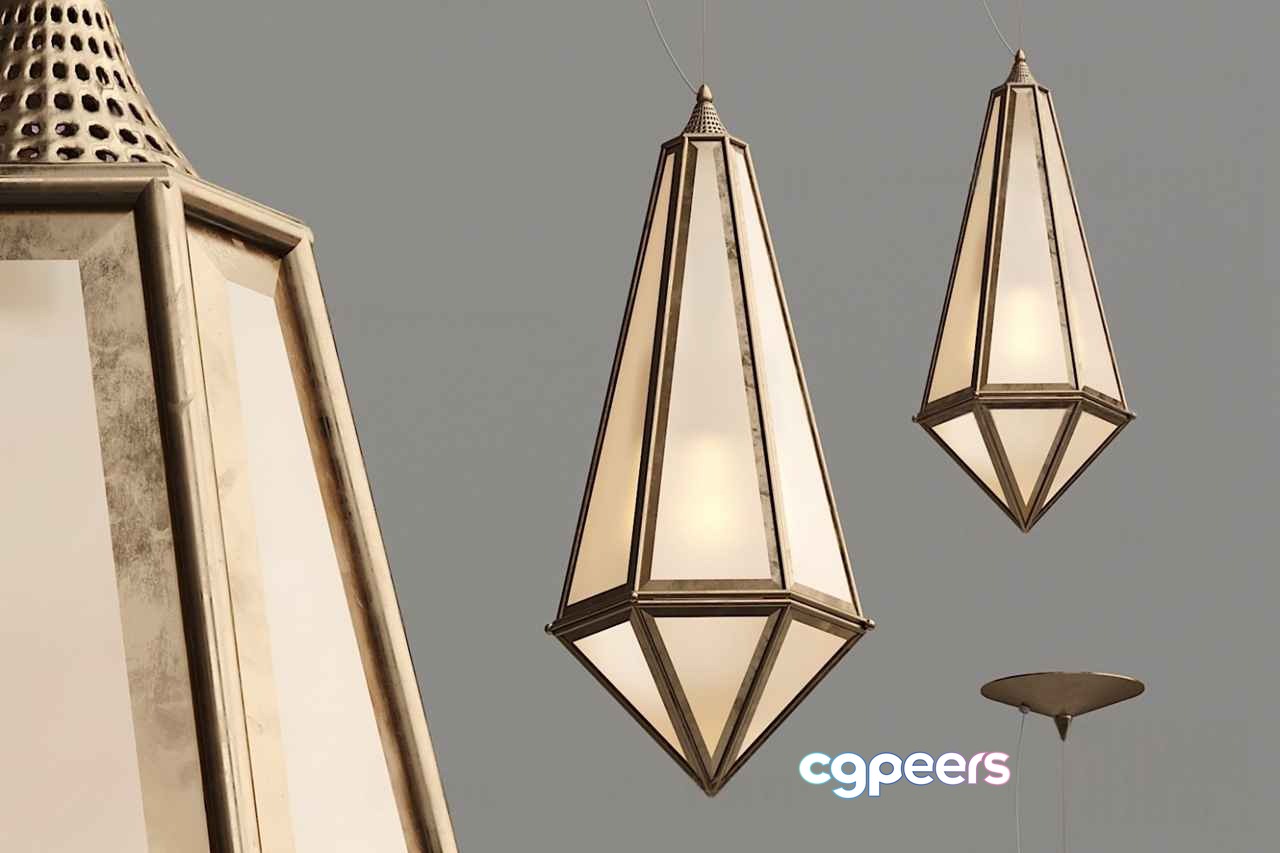 Gold Light Fixtures 3D Model - 20687 - VRAY Render