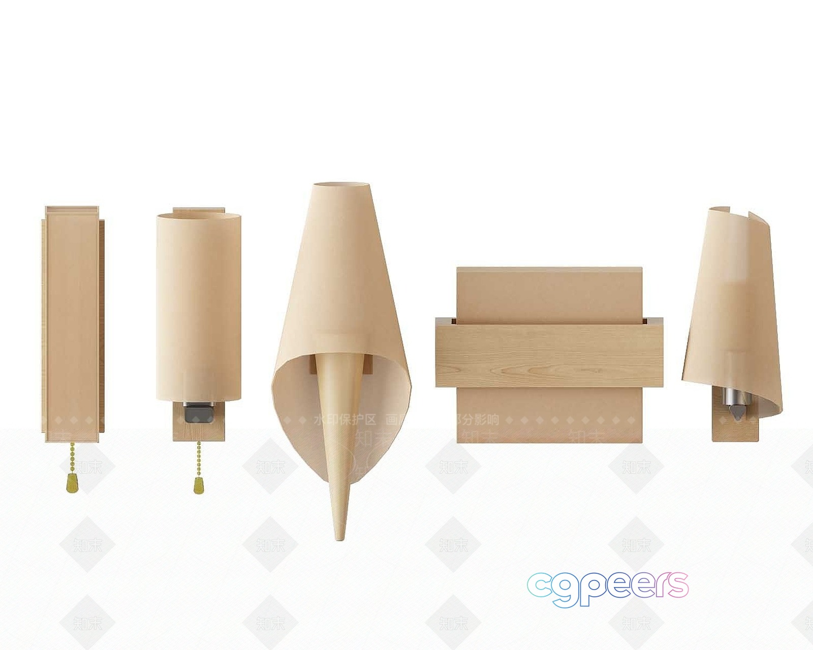 Wooden Light Fixture 3D Model - 745 - VRAY Render