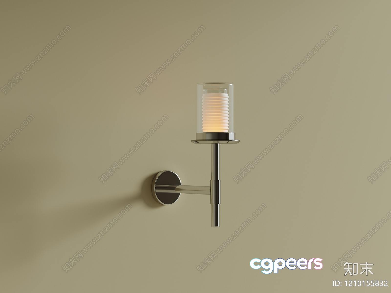 A Silver Light Fixture With A White Shade 3D Model - 2410 - VRAY Render A Silver Light Fixture With A White Shade 3D Model - 2410 - VRAY Render