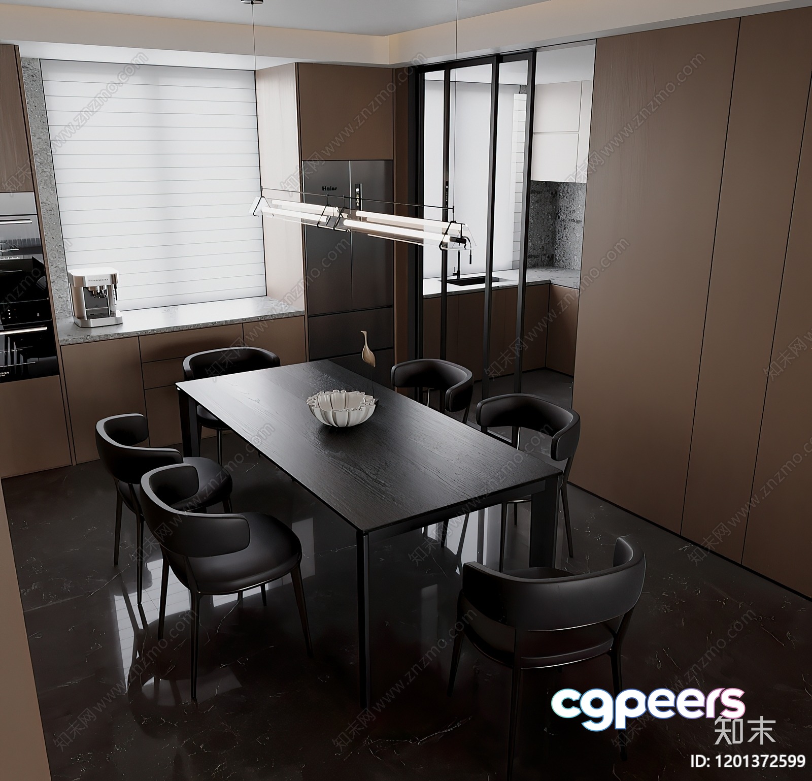 Modern Dining Room 3D Model - 10014 - VRAY Render Modern Dining Room 3D Model - 10014 - VRAY Render