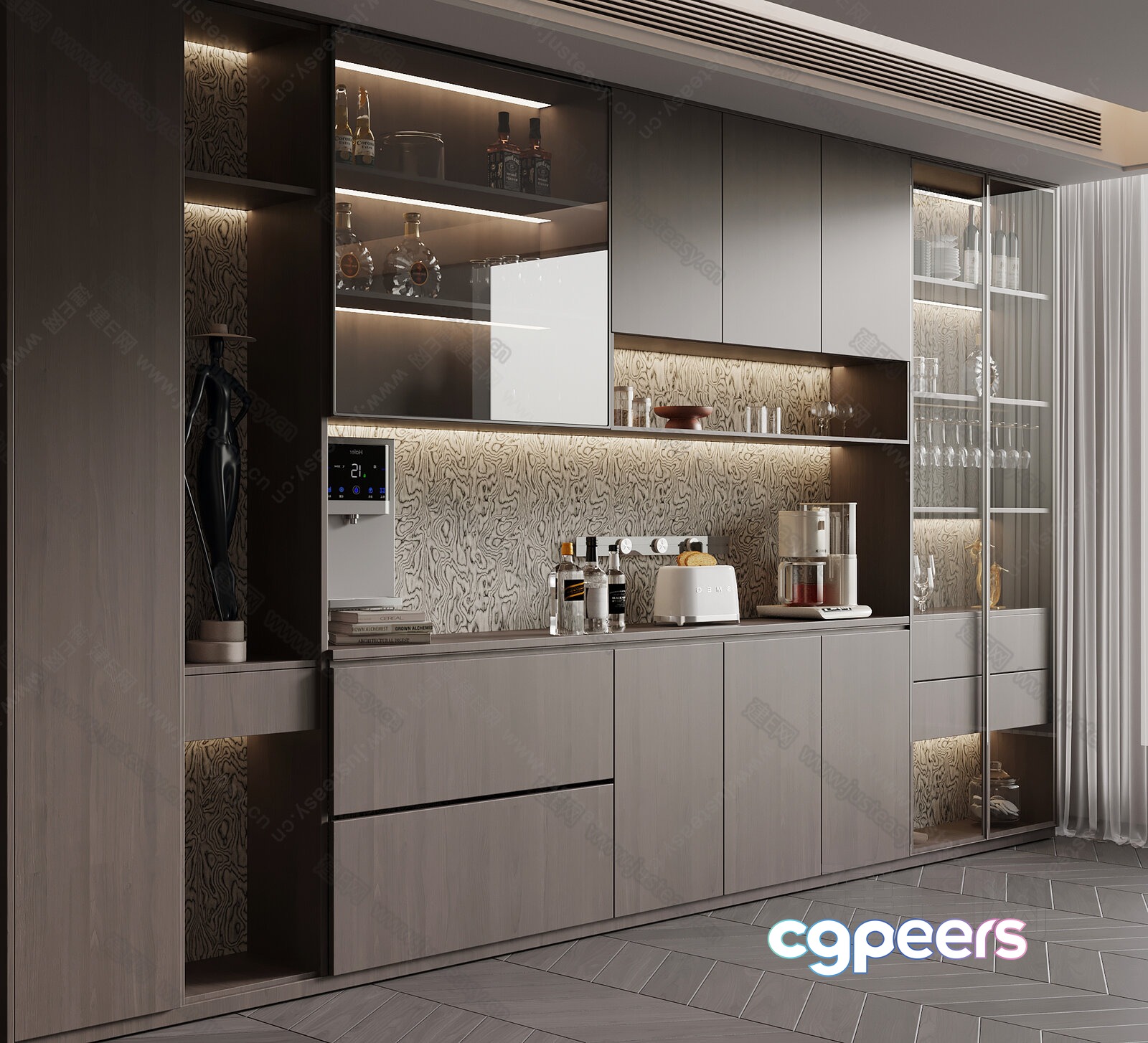 Modern Kitchen Cabinets 3D Model - 6784 - VRAY Render Modern Kitchen Cabinets 3D Model - 6784 - VRAY Render