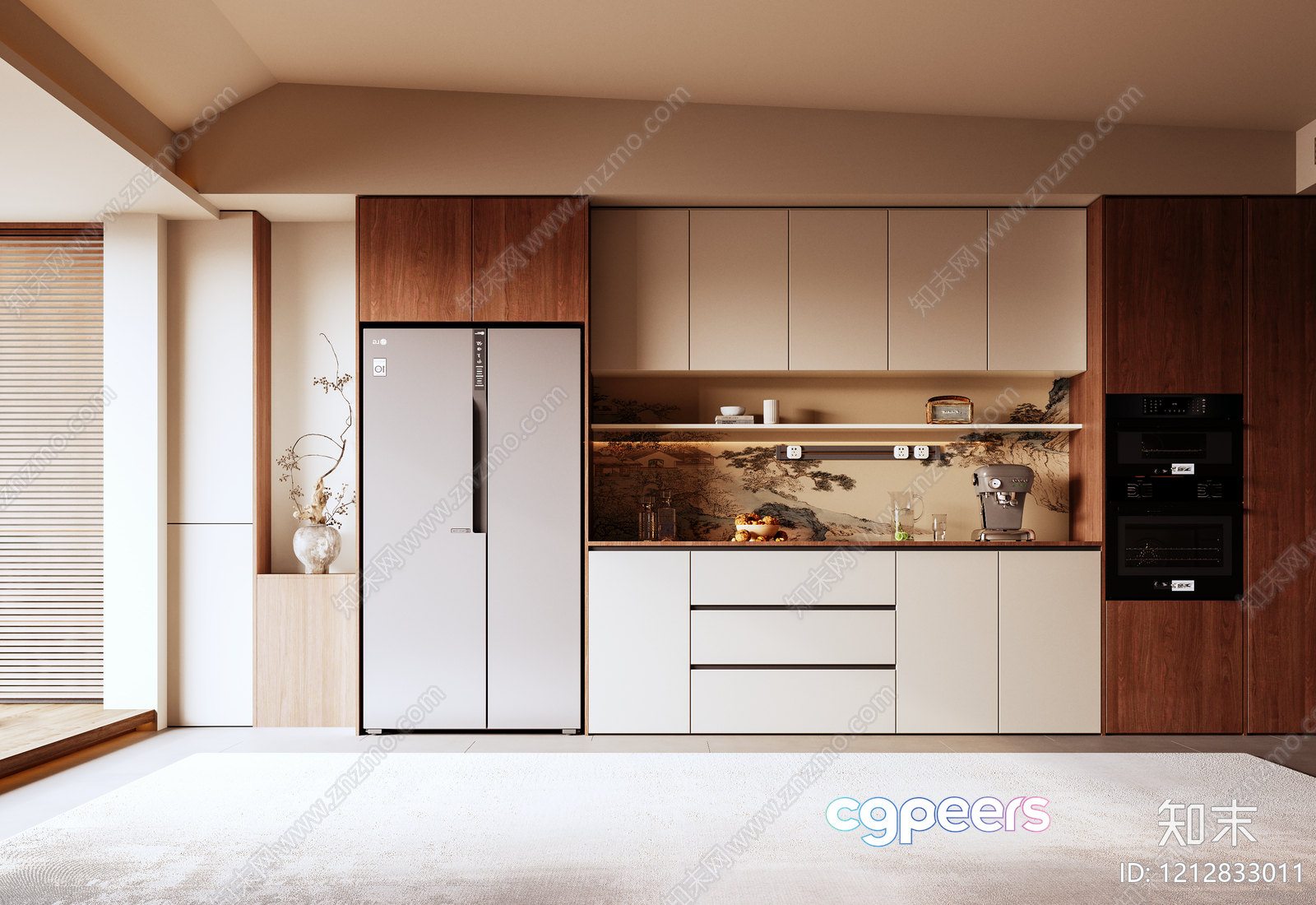 Modern Kitchen Design 3D Model - 10620 - VRAY Render
