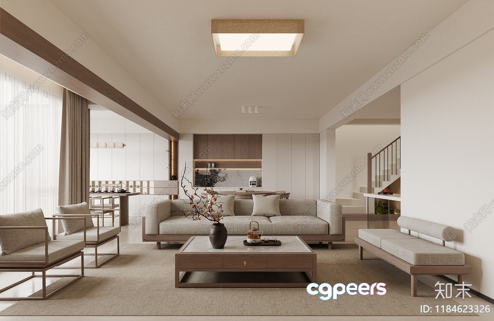 Modern Living Room 3D Model - 17822 - CORONA Render Modern Living Room 3D Model - 17822 - CORONA Render