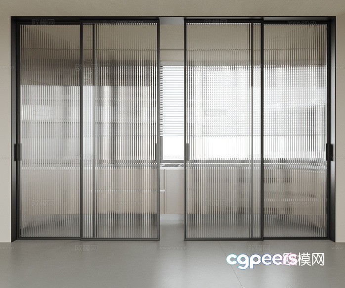 Modern Sliding Doors 3D Model - 17950 - VRAY Render