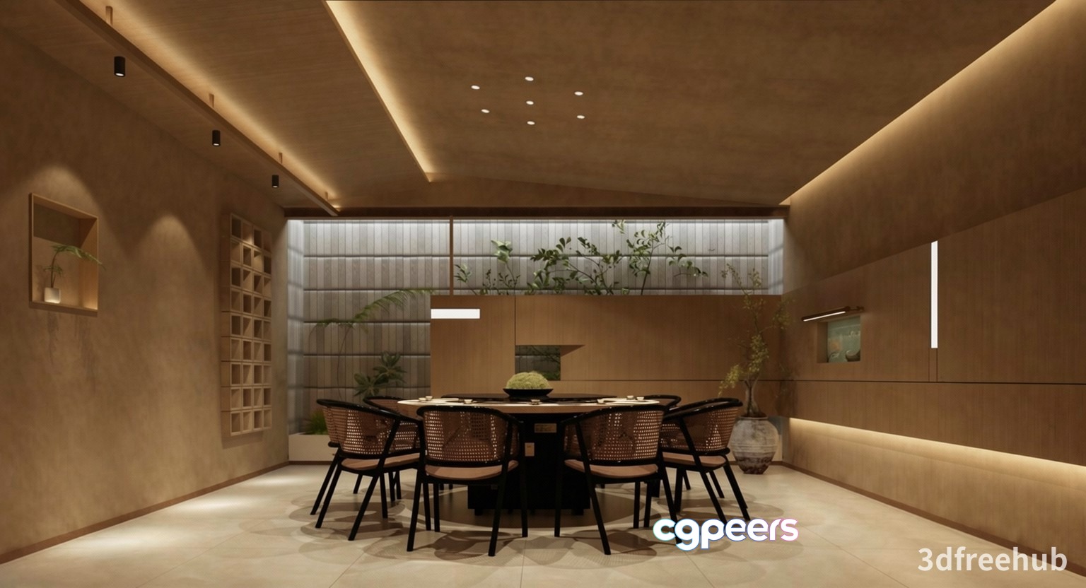 Modern Dining Room 3D Model - 20267 - VRAY Render