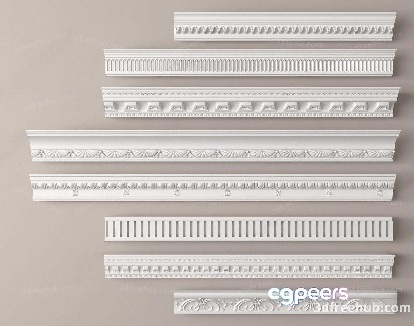 Decorative Molding 3D Model - 22652 - VRAY Render