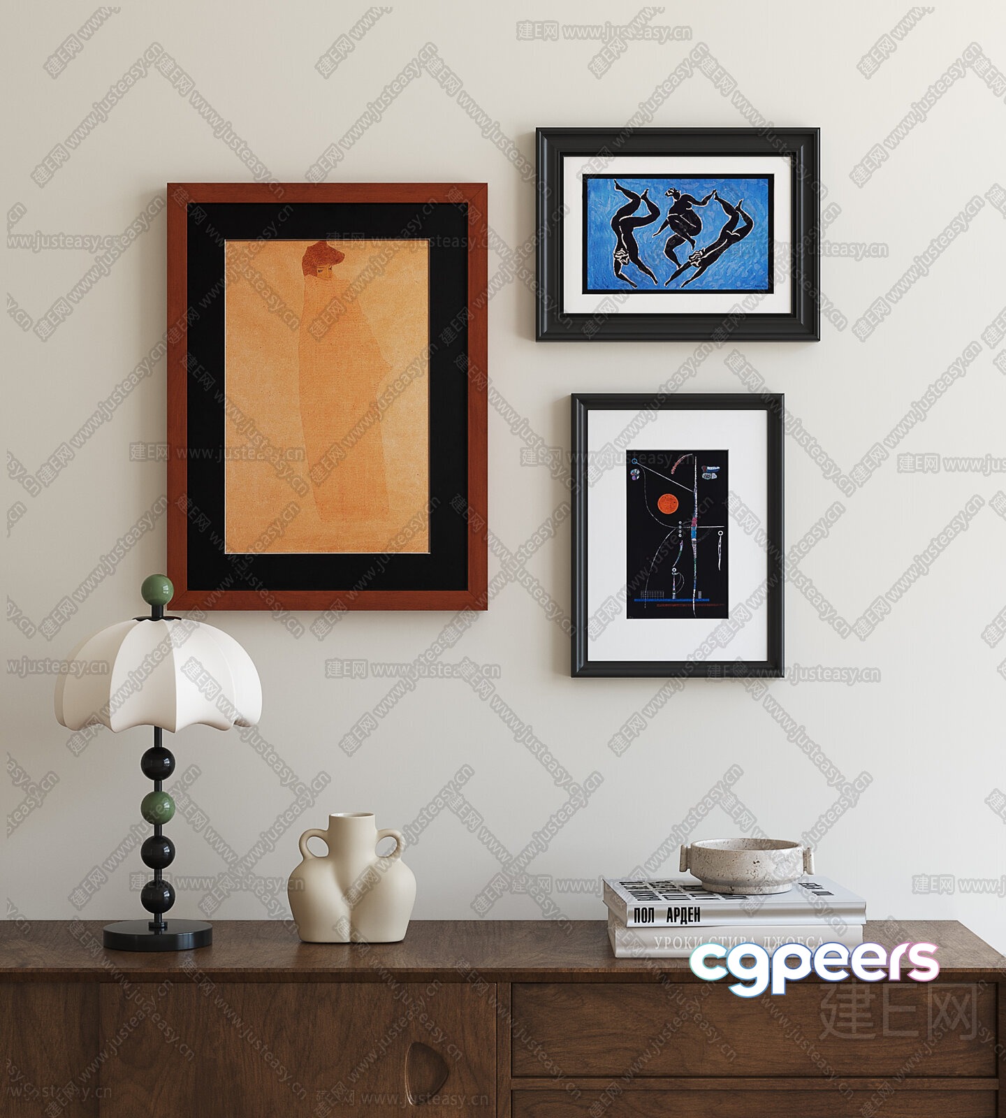 Mid-Century Modern Decor 3D Model - 8712 - CORONA Render Mid-Century Modern Decor 3D Model - 8712 - CORONA Render