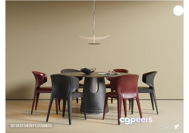 Modern Dining Table 3D Model - 6084 - VRAY Render Modern Dining Table 3D Model - 6084 - VRAY Render