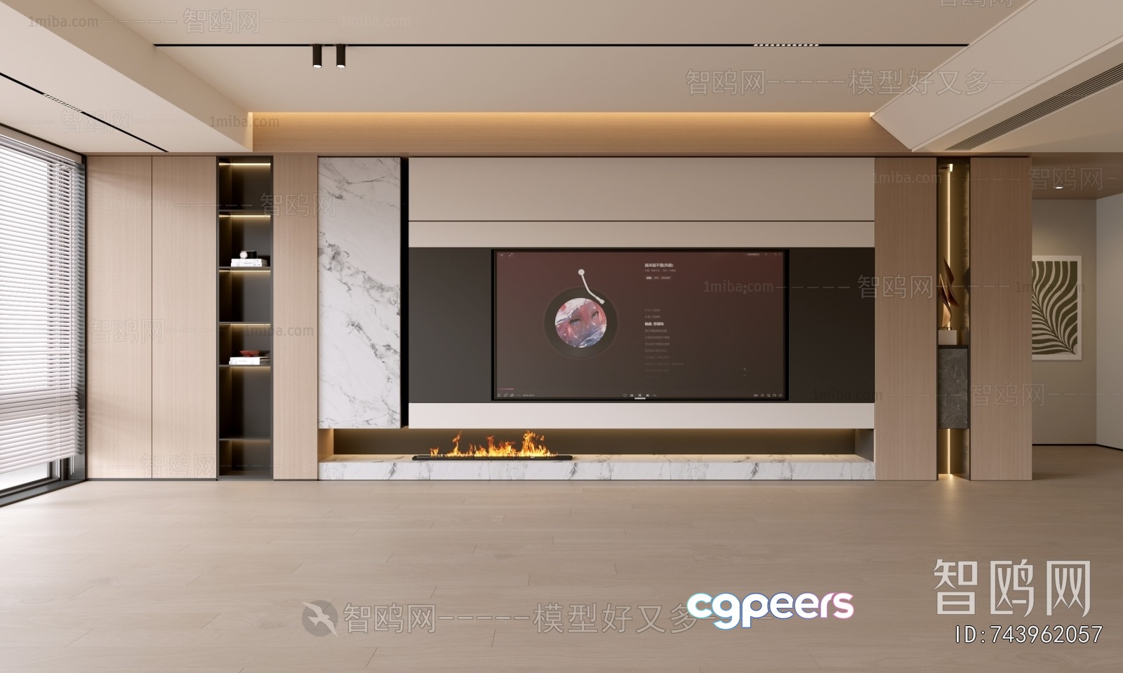 Modern Living Room 3D Model - 4643 - VRAY Render