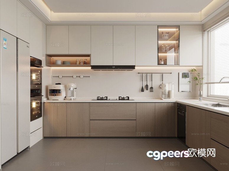 Modern Kitchen 3D Model - 8087 - VRAY Render Modern Kitchen 3D Model - 8087 - VRAY Render