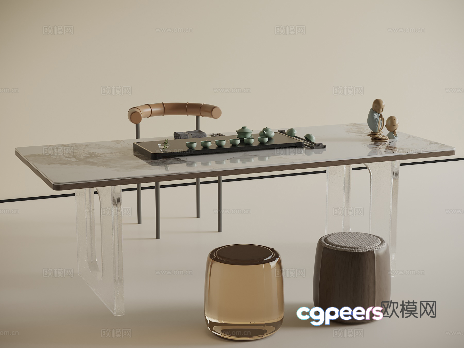Modern Minimalist Desk Setup 3D Model - 15437 - VRAY Render